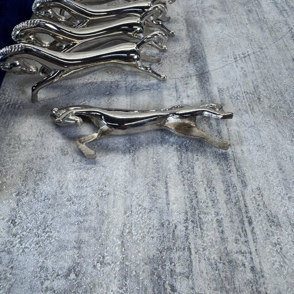 Set of 6 MCM Vintage Elegance Silver Plate Figural Horse Knife Rests in Box EUC - Picture 6 of 10